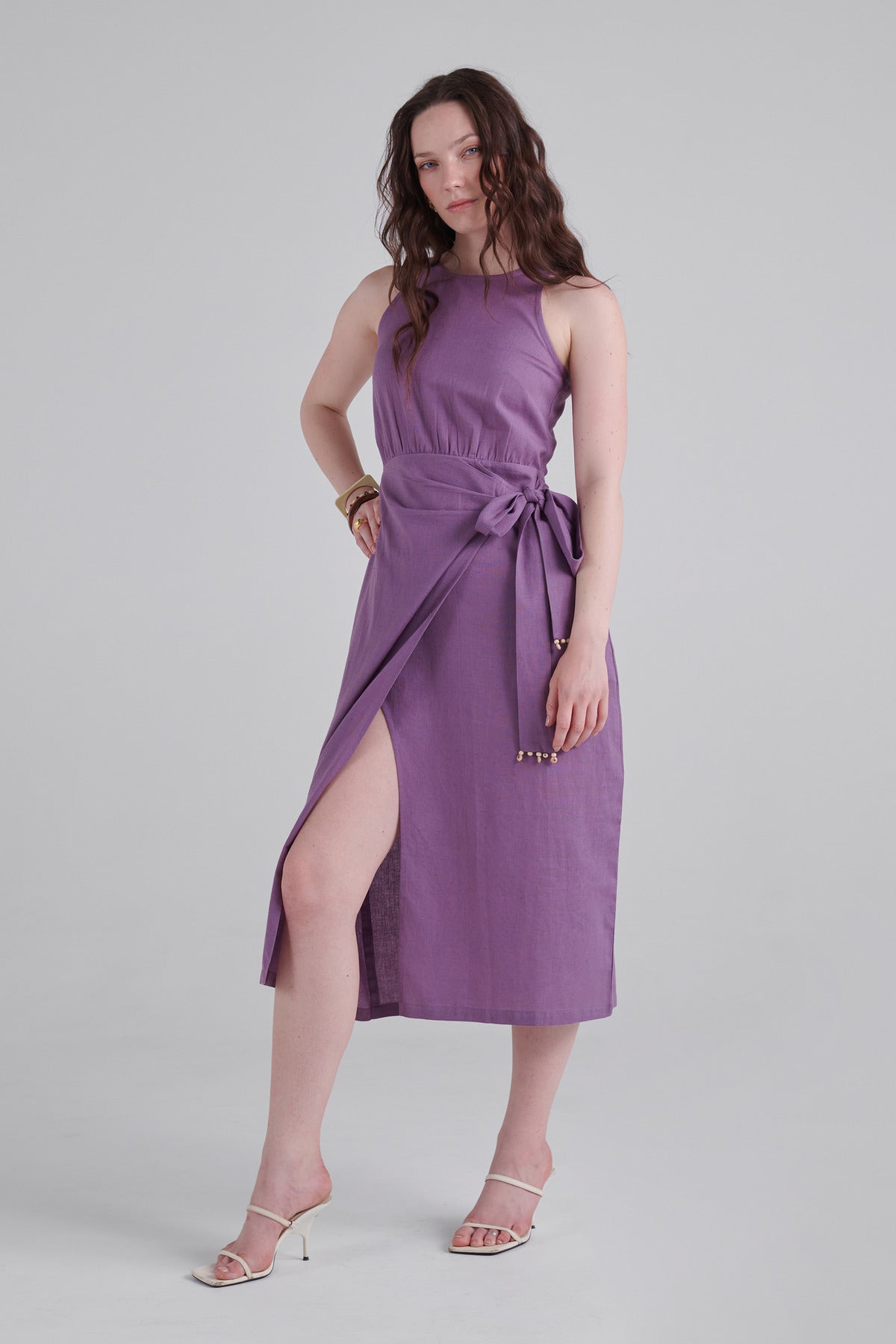 Amethyst Tie Midi Dress
