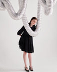 Black Gathered Short Dress