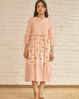 Peach Rose Midi Dress