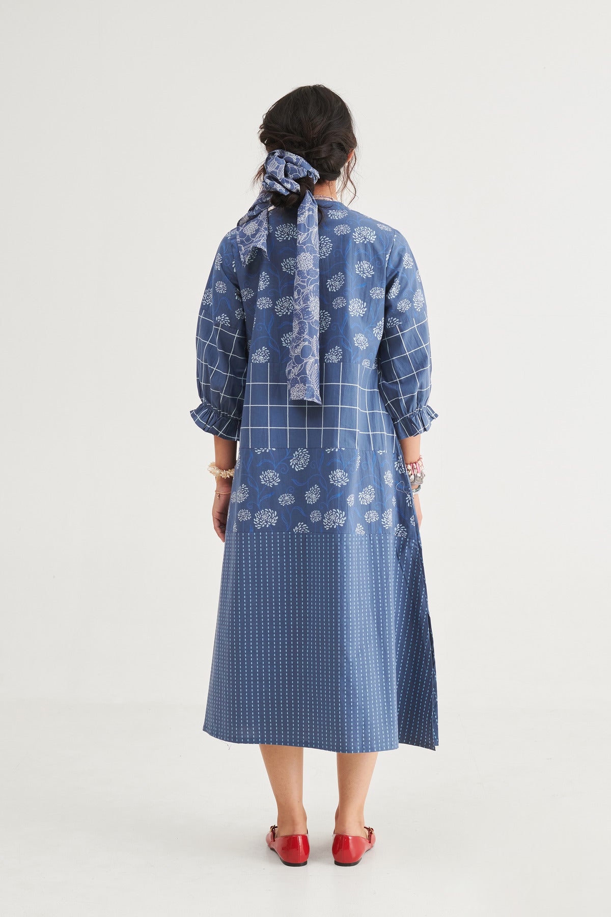 Indigo Tiered Floral Dress