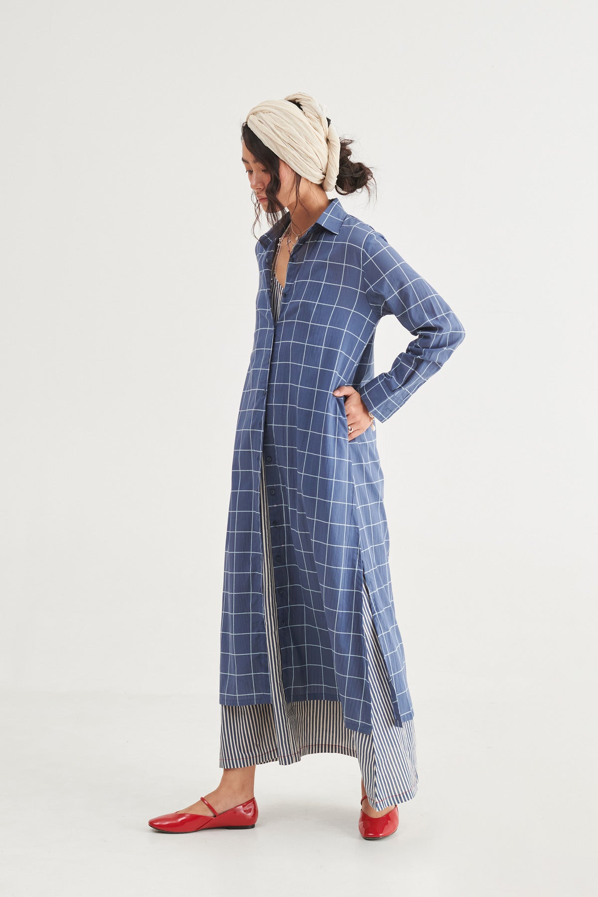 Indigo Strappy Jacket Dress – prakritijaipur