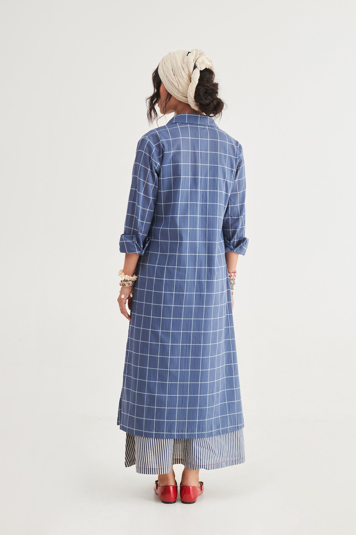 Indigo Strappy Jacket Dress – prakritijaipur