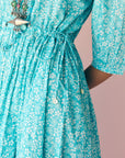 Blue Tie Midi Dress