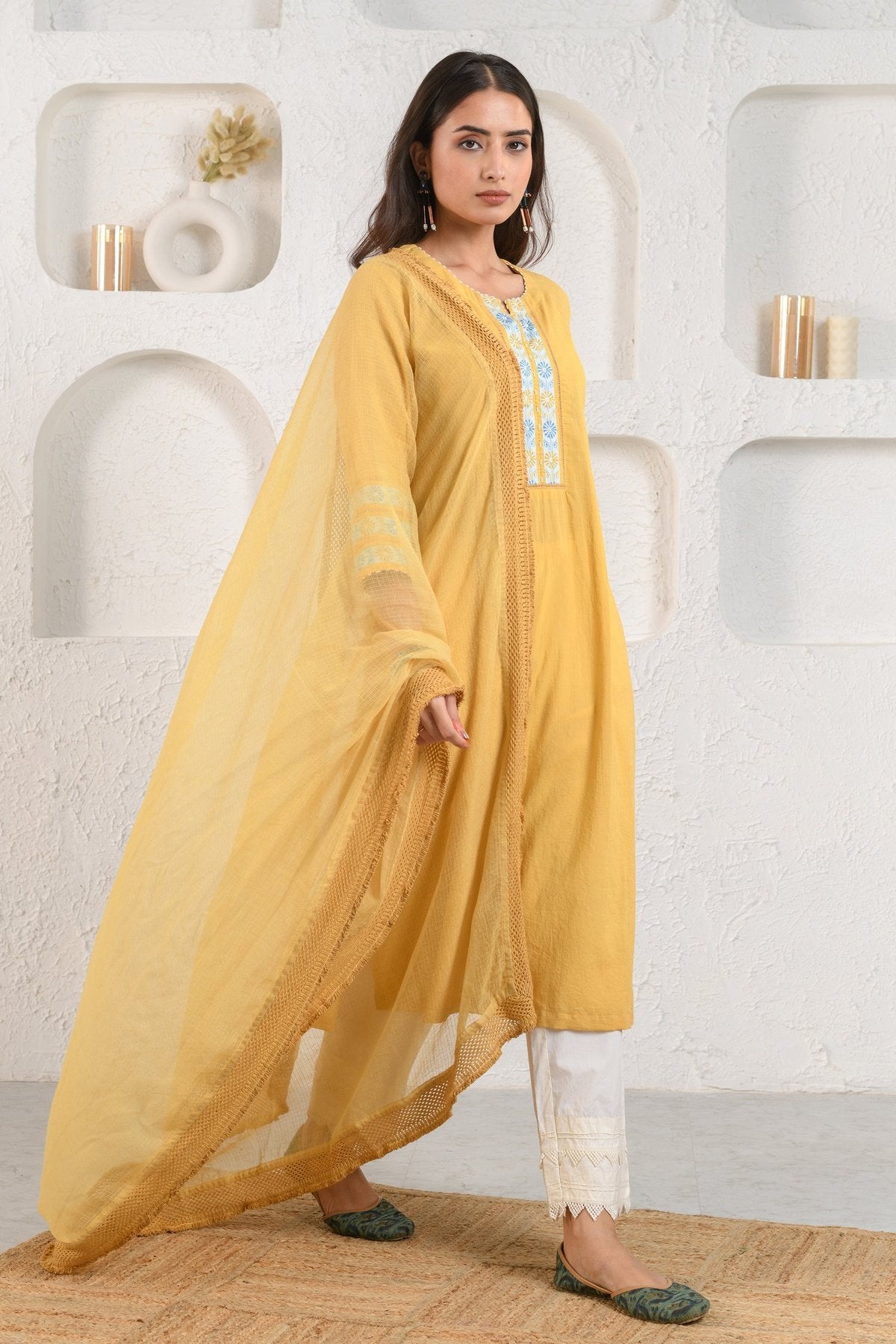 Mustard Kota Dupatta