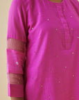 Pink Bandhani Organza Sleeve Co-ord Set