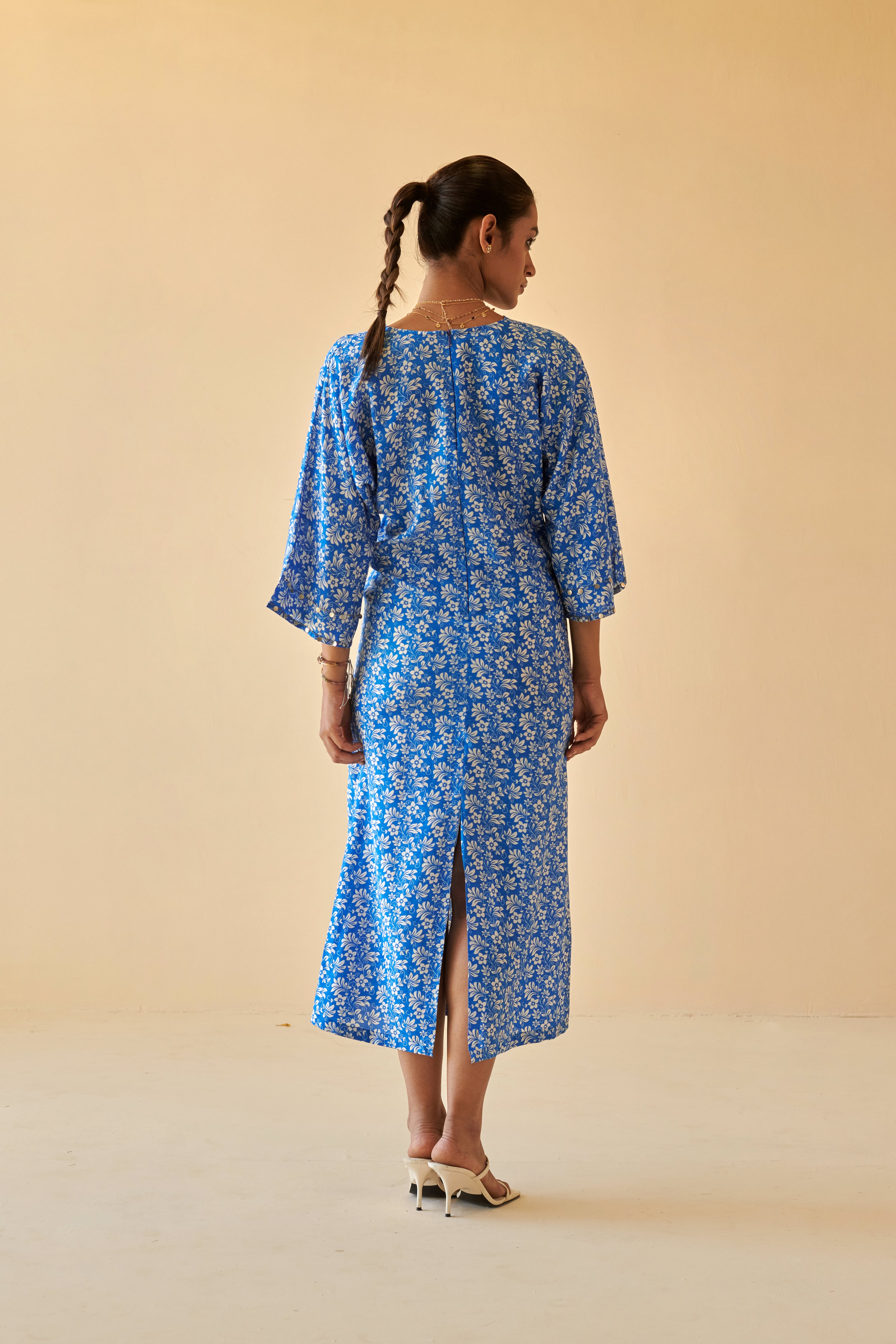 Blue Jaal Knot Dress