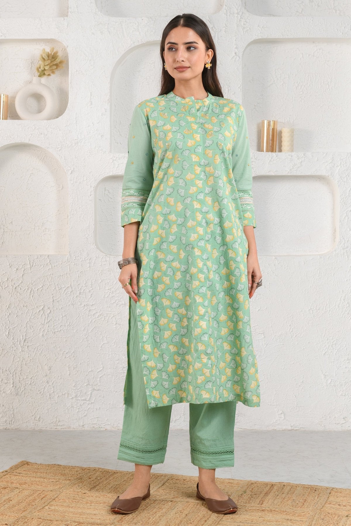 Green Gingko Kurta