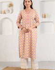 Peach Scallop Lotus Suit Set