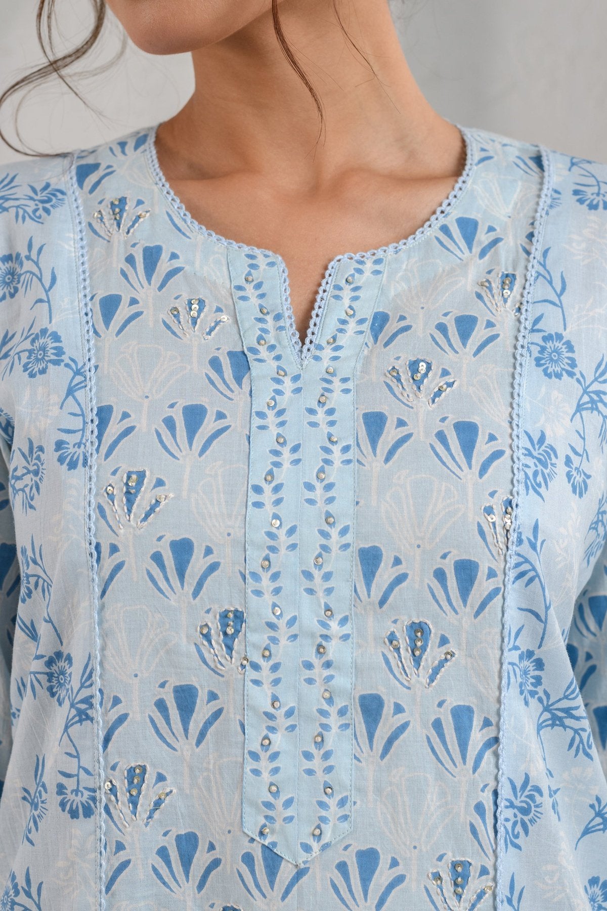 Blue Tulip Sequins Kurta