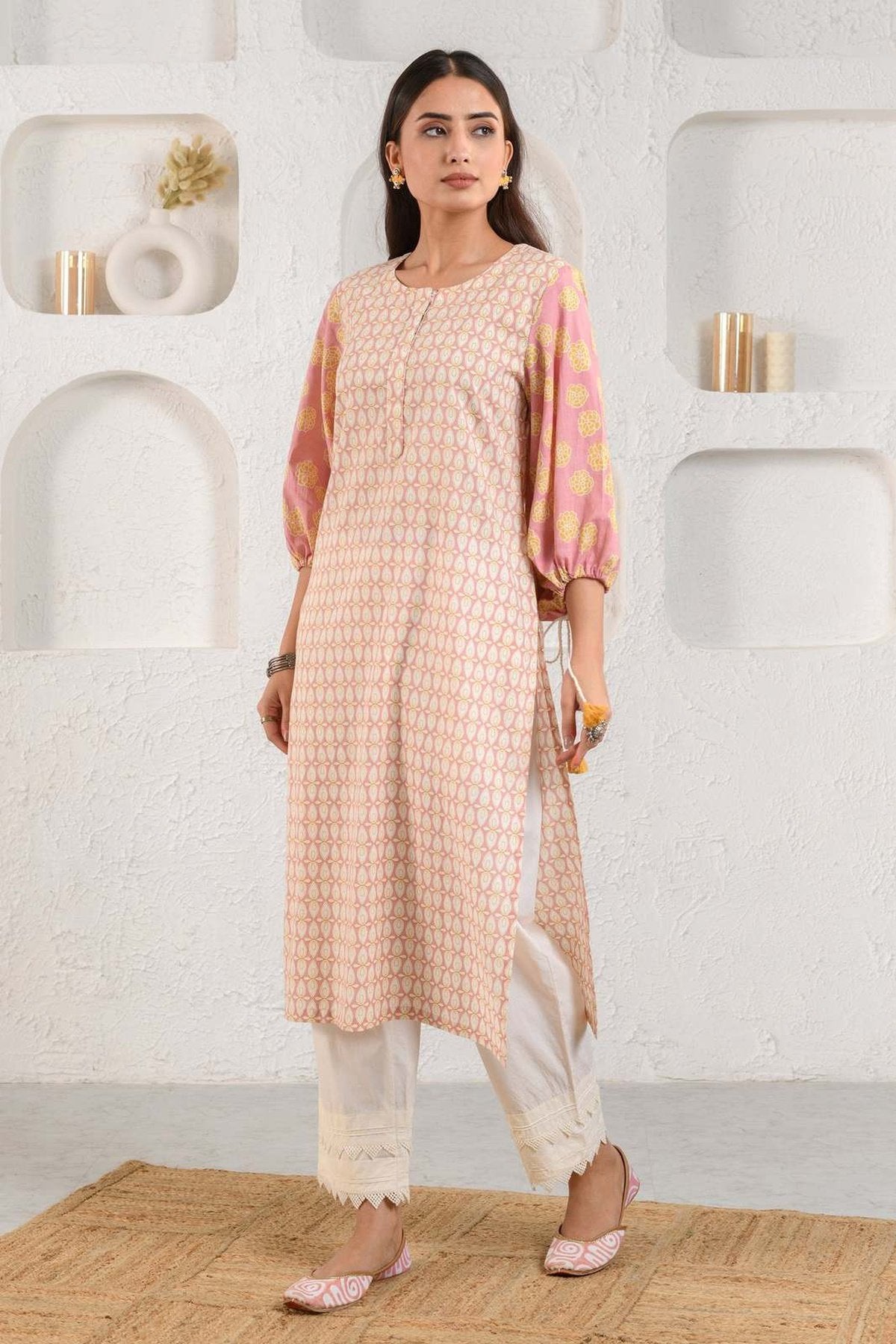 Peach Boho Kurta