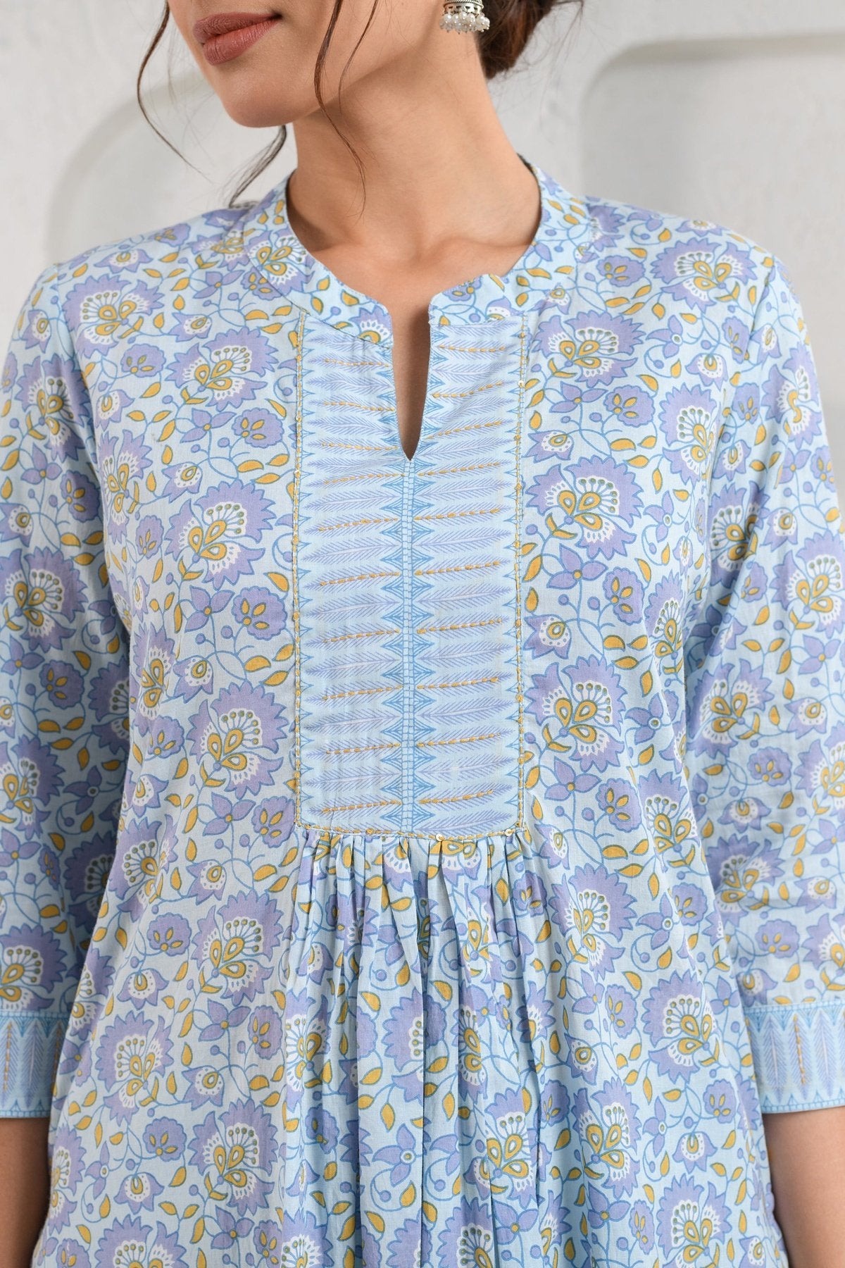 Blue Gathered Kurta