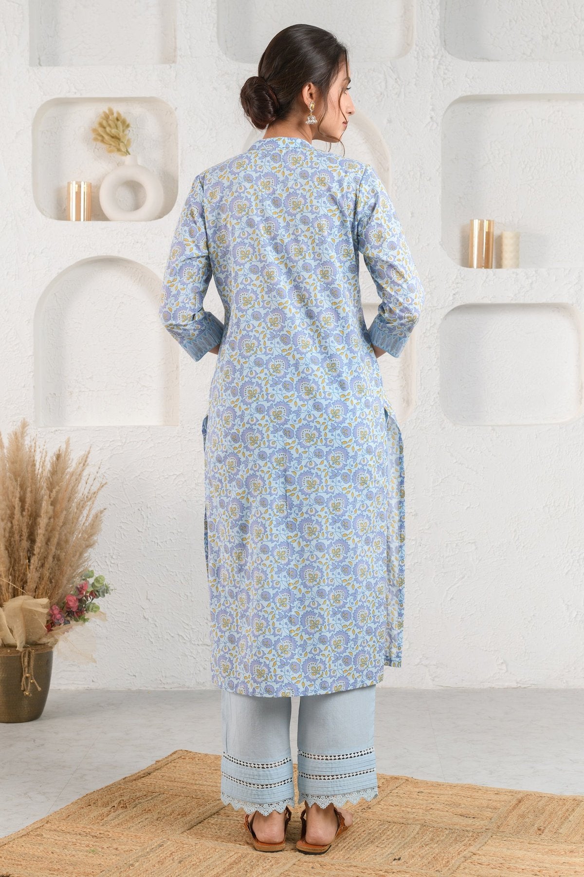 Blue Gathered Kurta