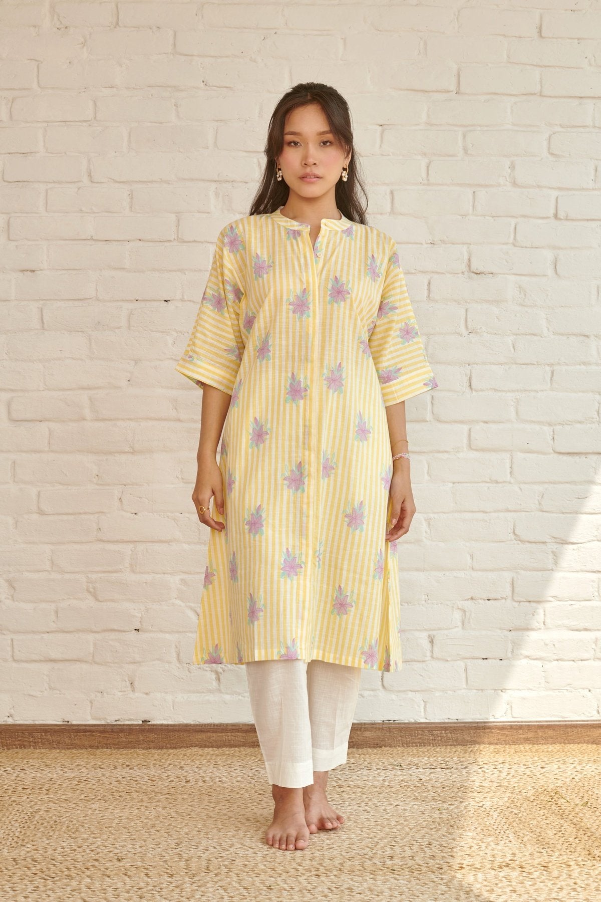 Yellow Voila Kaftan Kurta