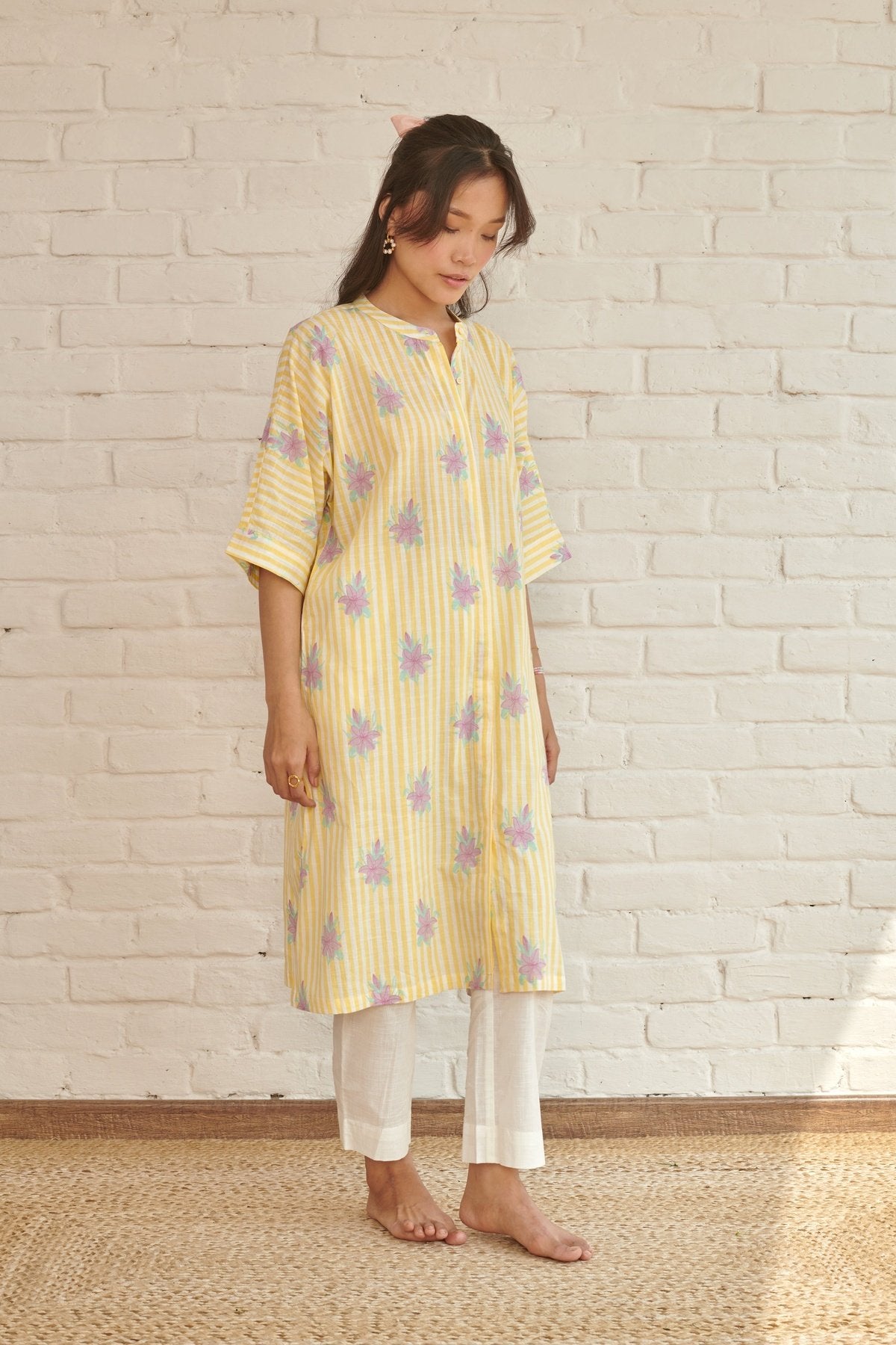 Yellow Voila Kaftan Kurta