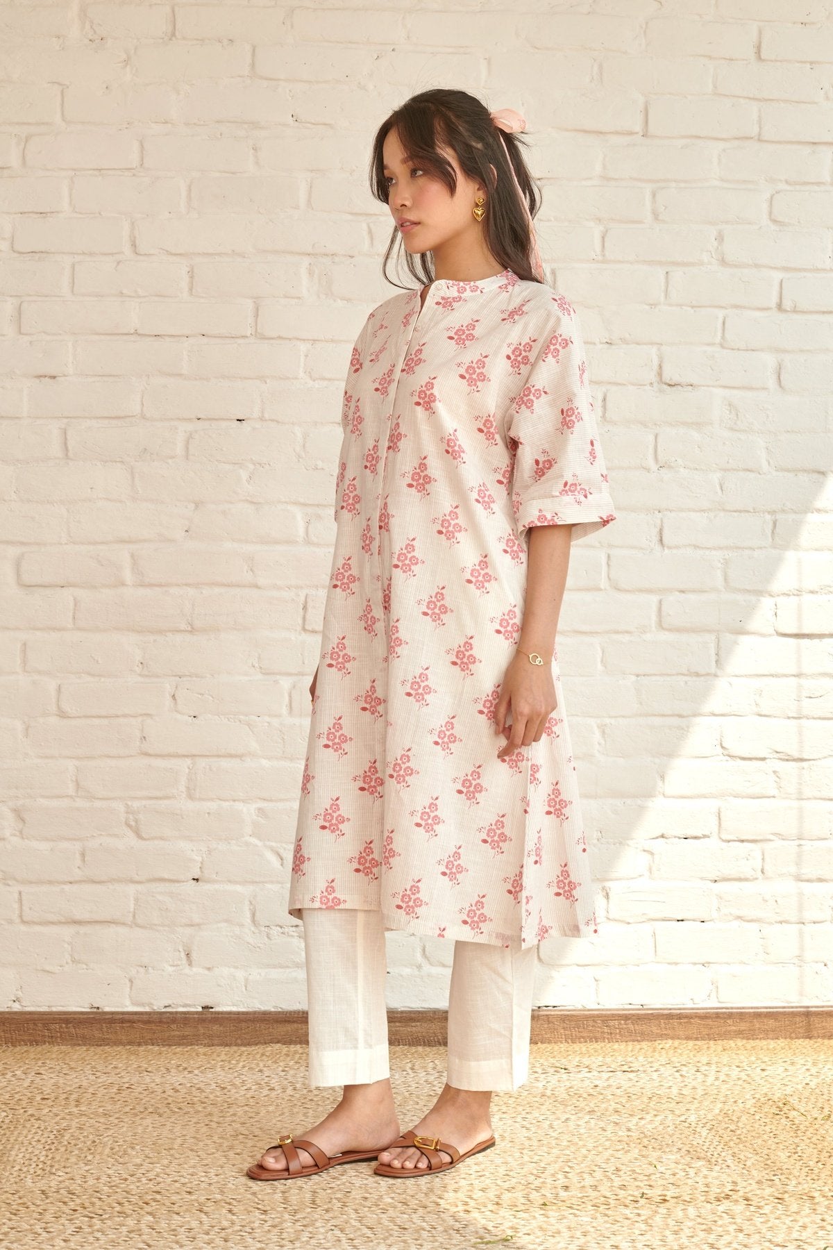 Peach Voila Kaftan Kurta