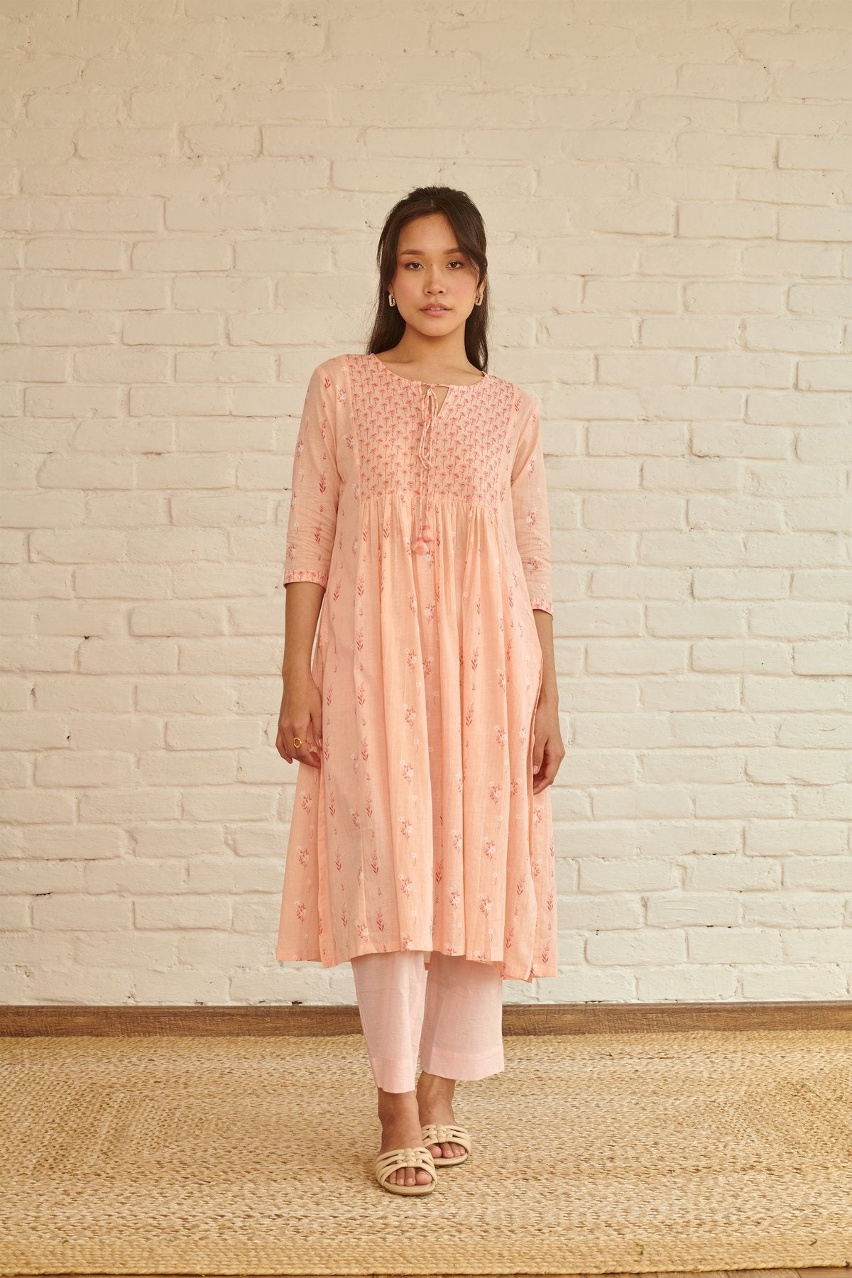 Peach Peony Kurta