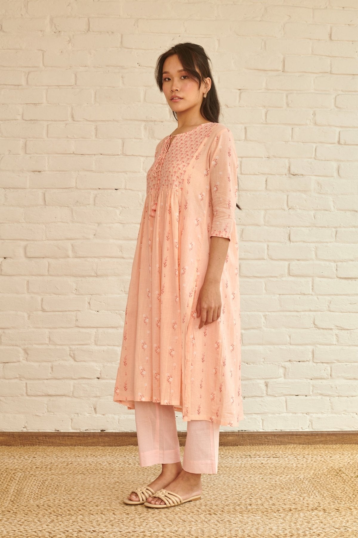 Peach Peony Kurta