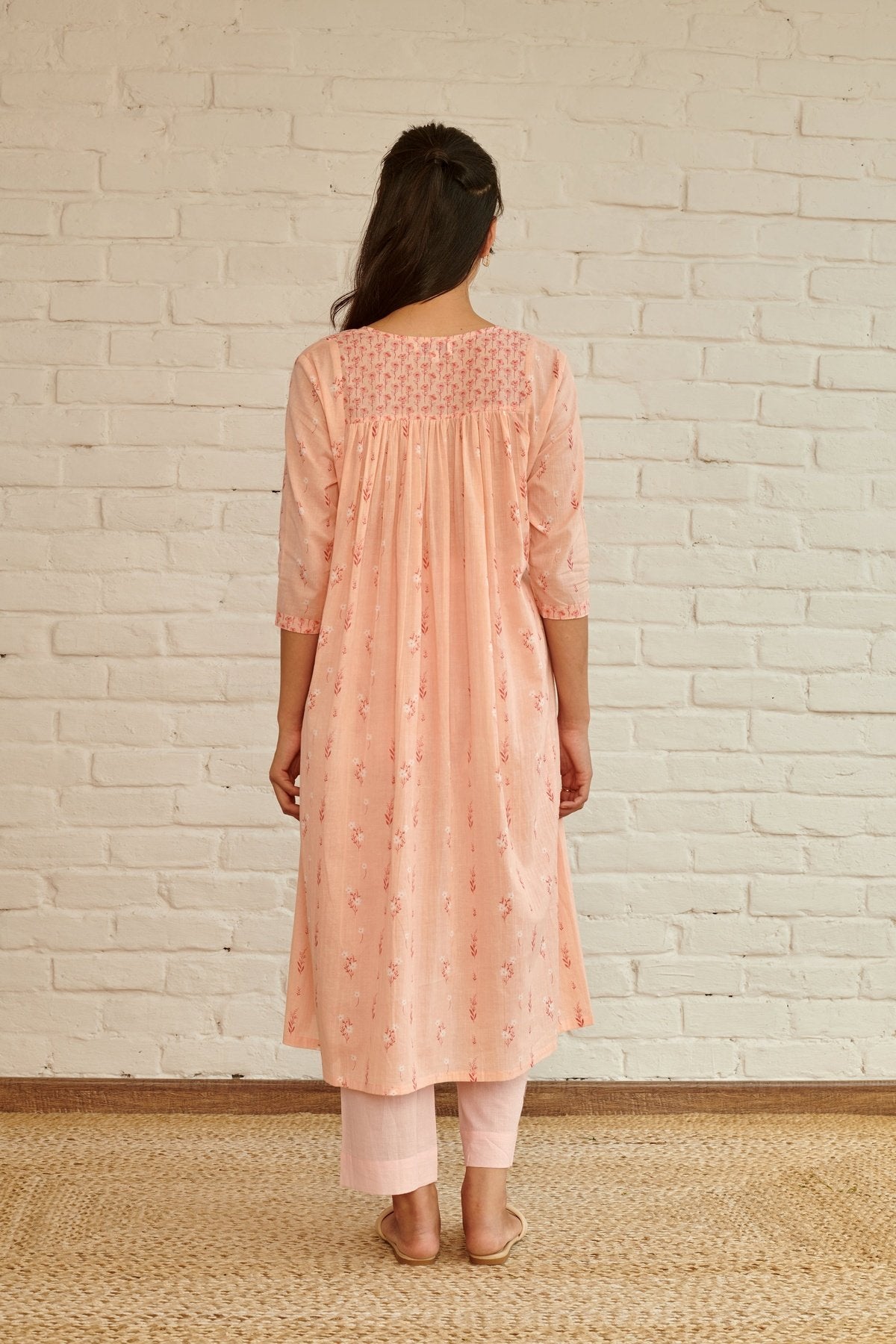 Peach Peony Kurta