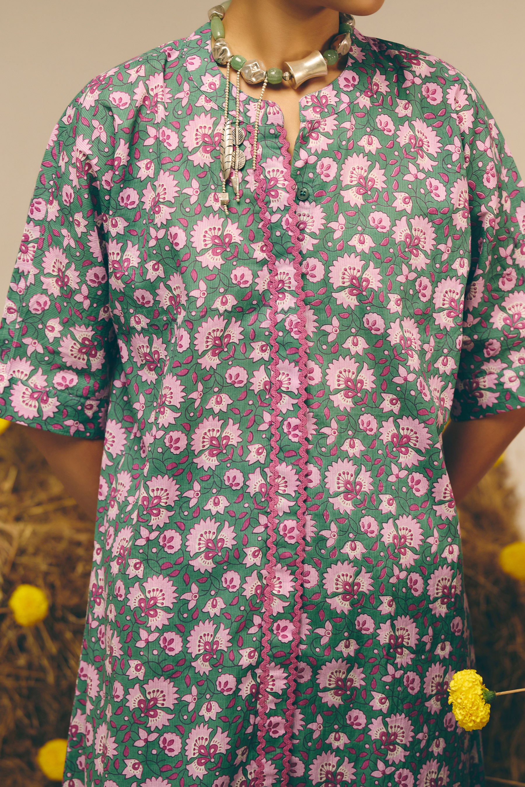 Green Kaftan Kurta