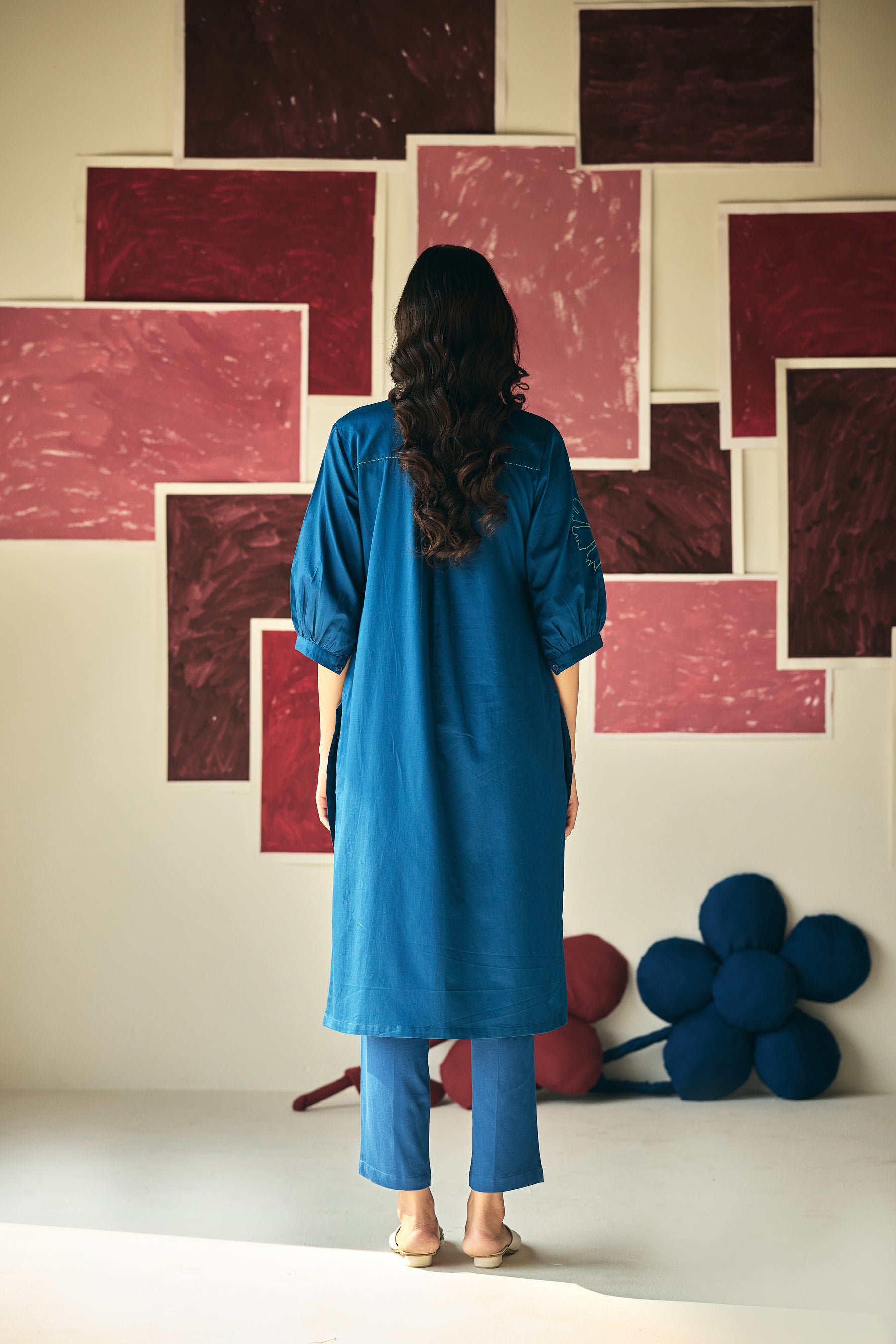 Blue Daisy Kurta Set