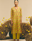 Lime Green Lace Kurta