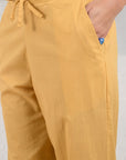 Mustard Pintucked Lace Pants