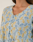 Blue Ginkgo Pintucked Shirt