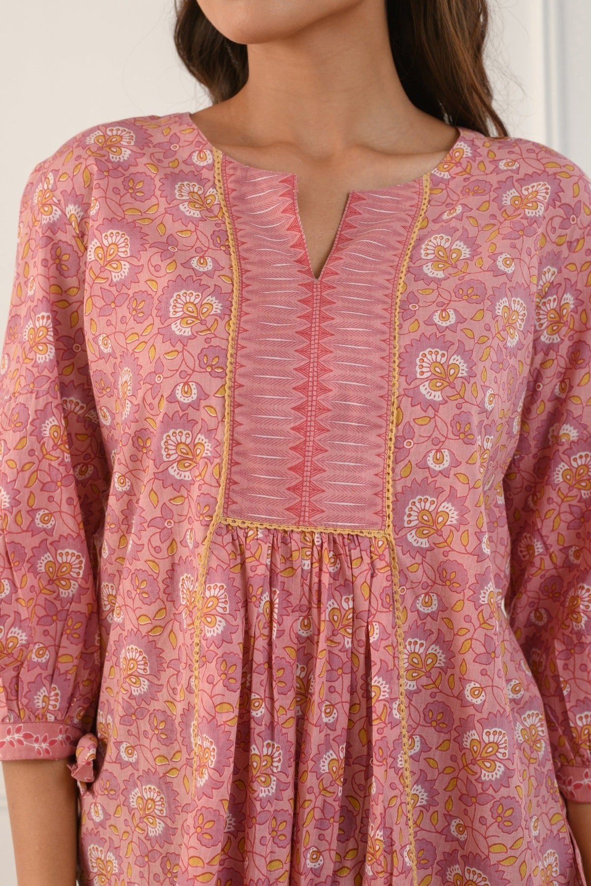 Pink Gathered Shirt