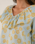Blue Marigold Frill Shirt