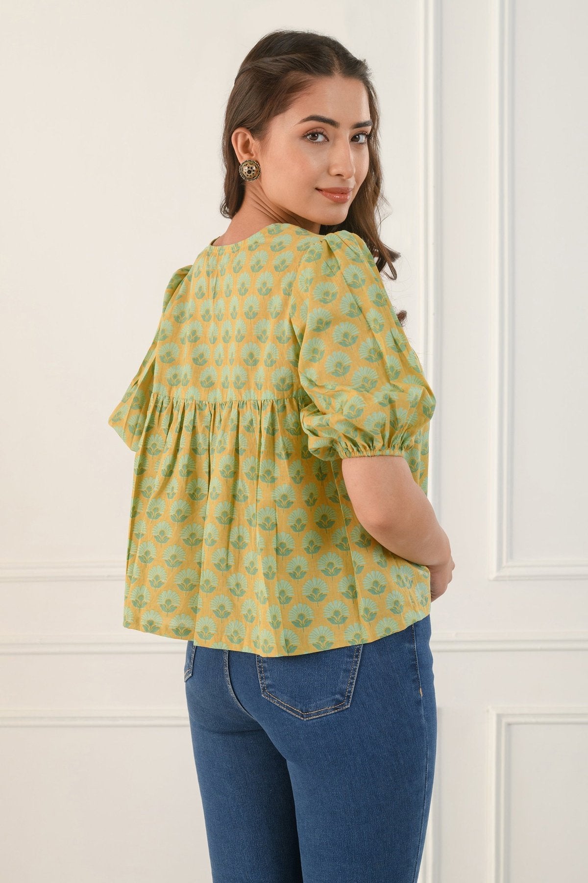 Mustard Gathered Shirt