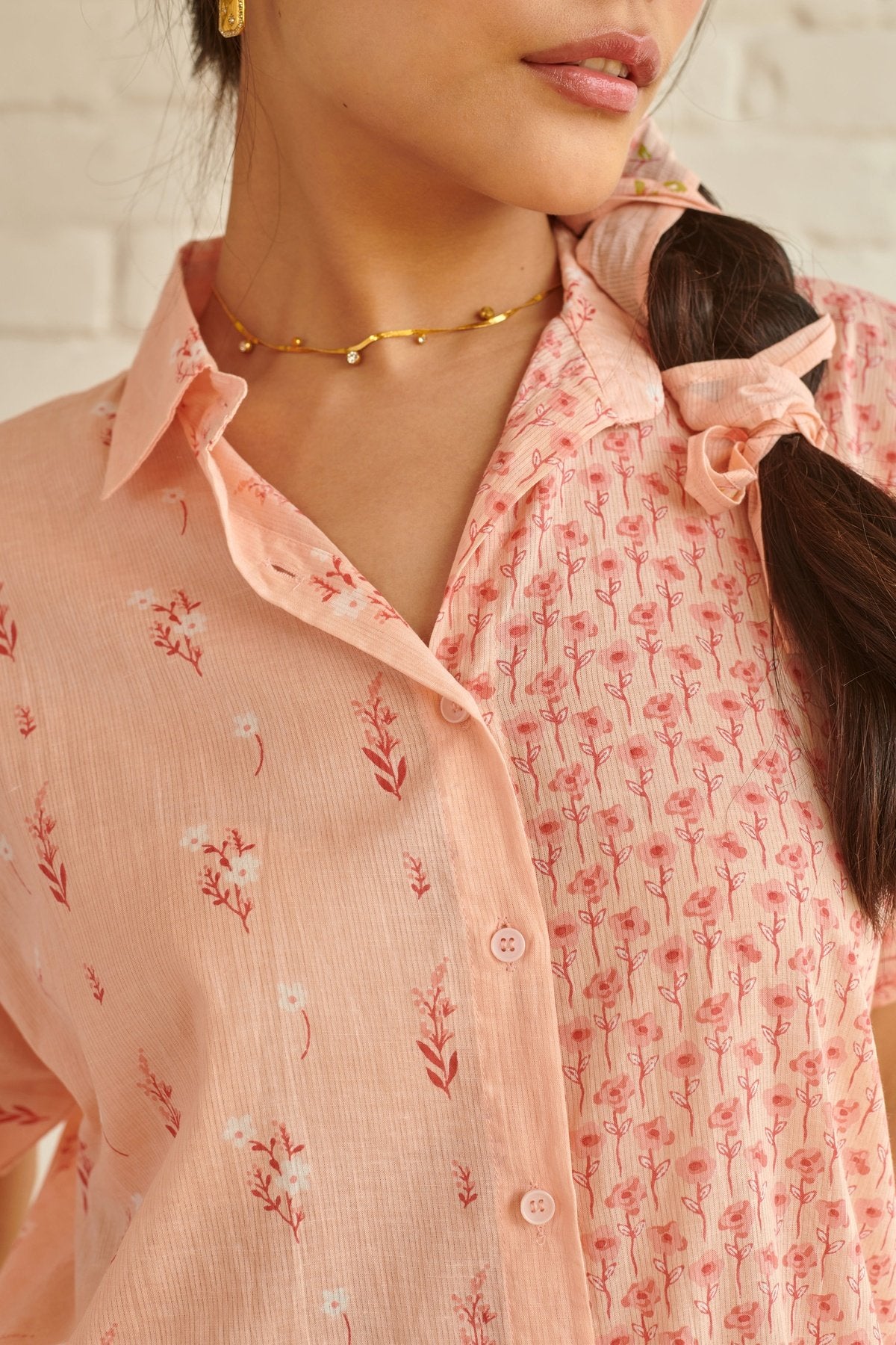 Peach Lily Oversized Shirt