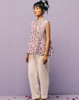 White Sleeveless Panel Shirt