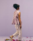 White Sleeveless Panel Shirt