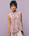 White Sleeveless Panel Shirt