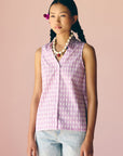 Purple Sleeveless Poplin Shirt