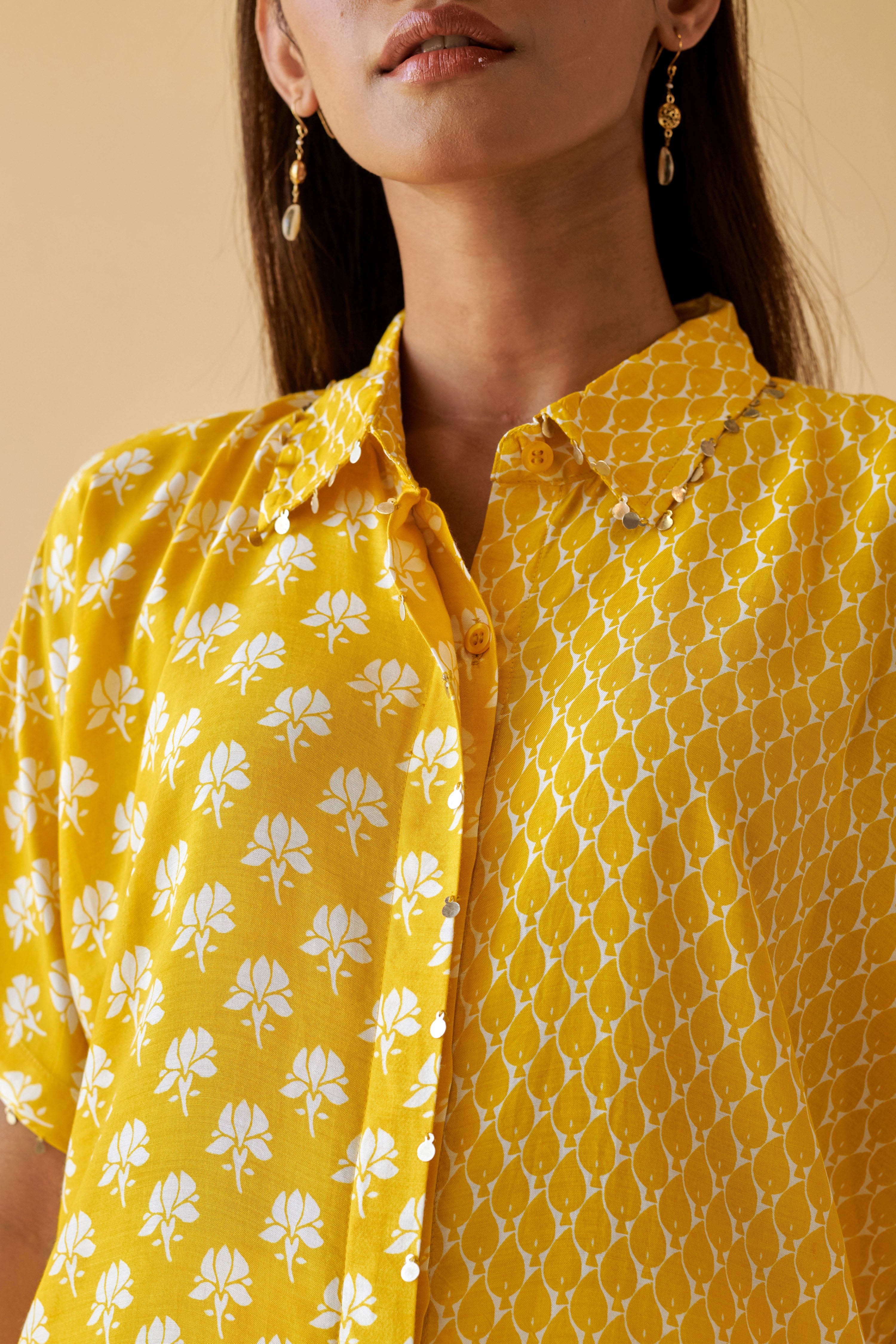 Yellow Lotus Oversized Co-ord Set
