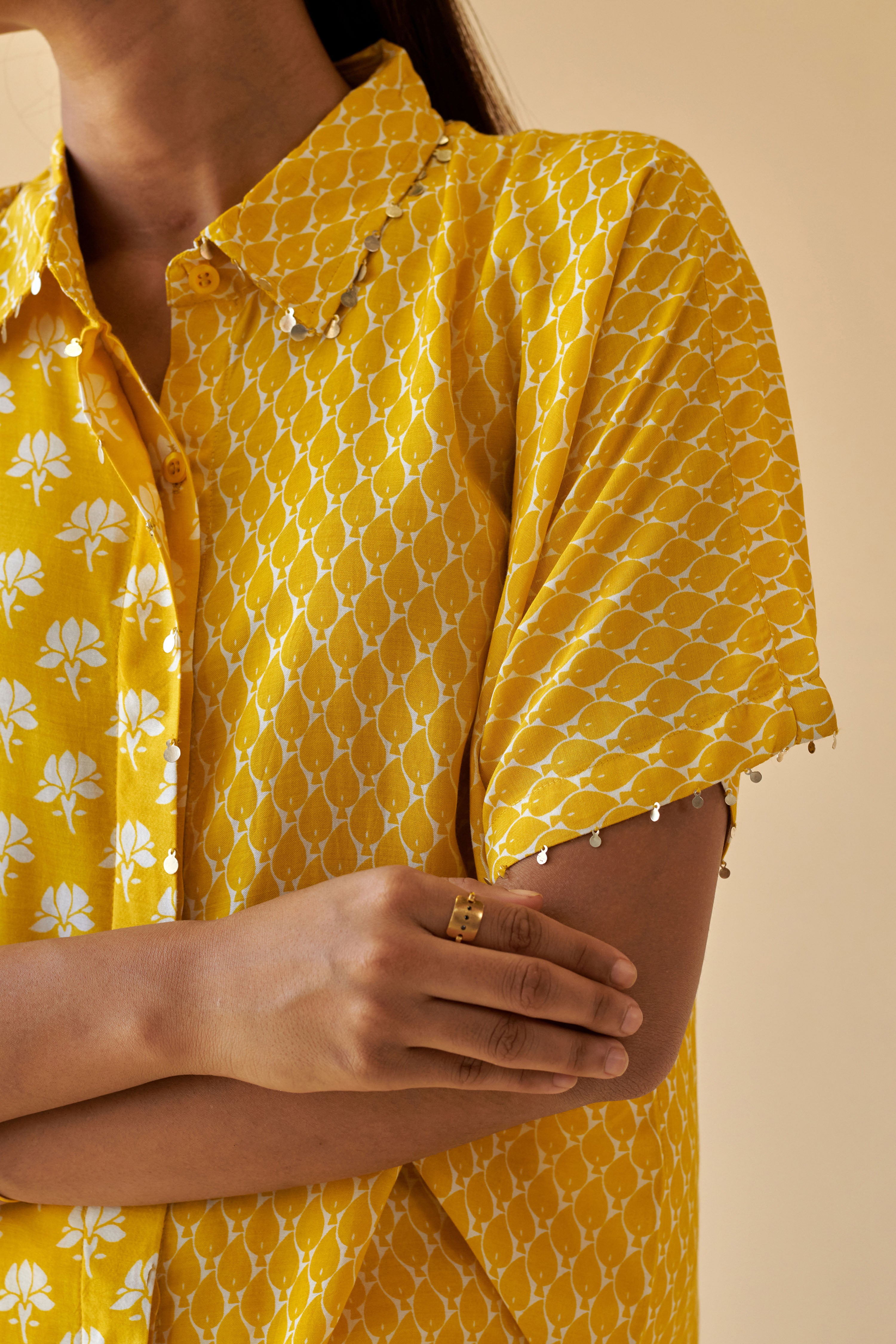 Yellow Lotus Oversized Co-ord Set
