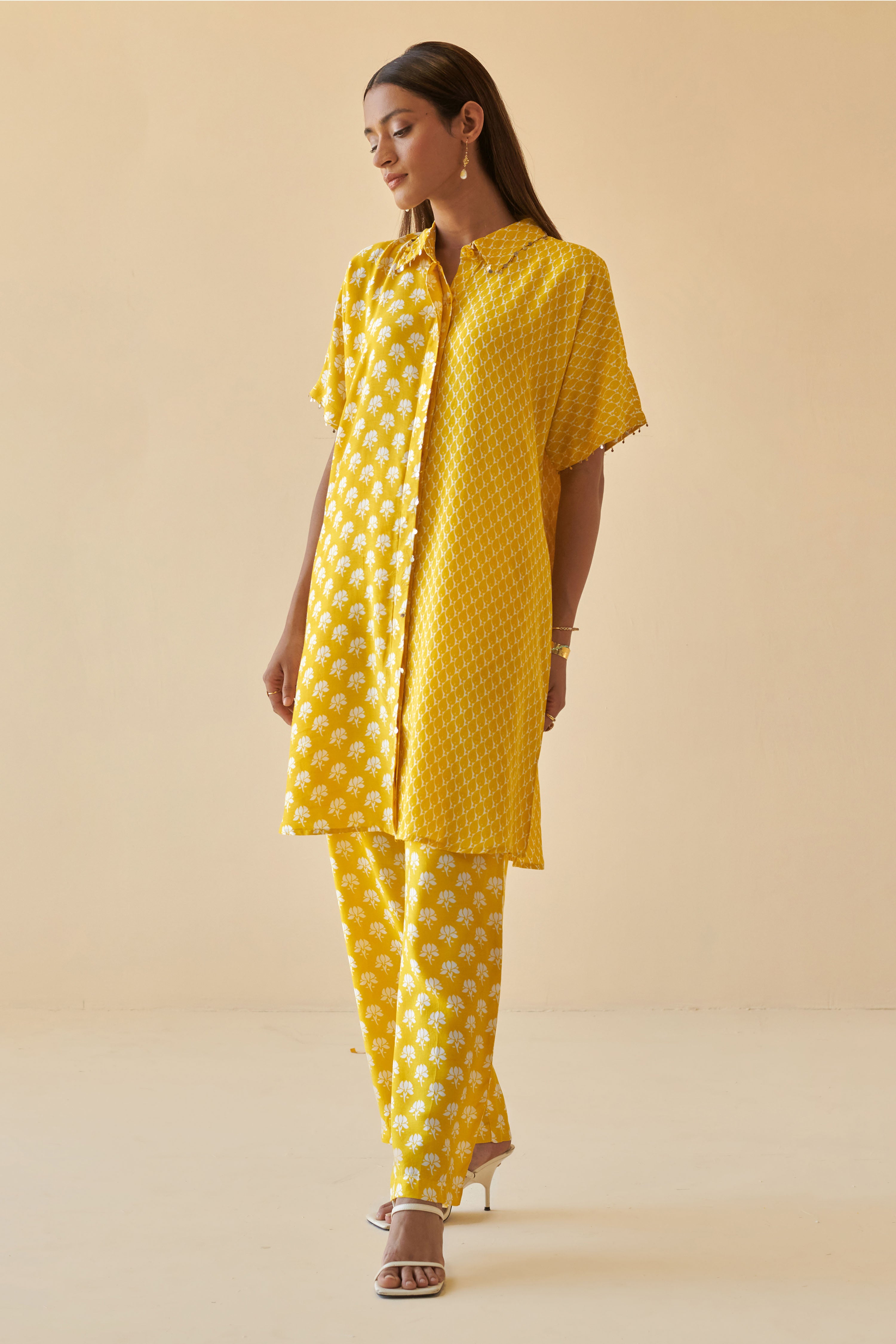 Yellow Lotus Oversized Co-ord Set