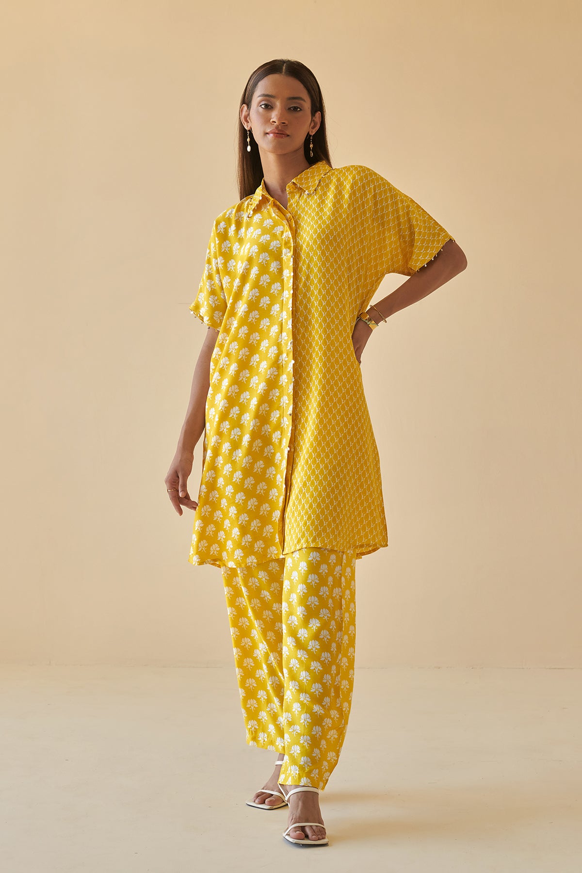 Yellow Lotus Oversized Co-ord Set
