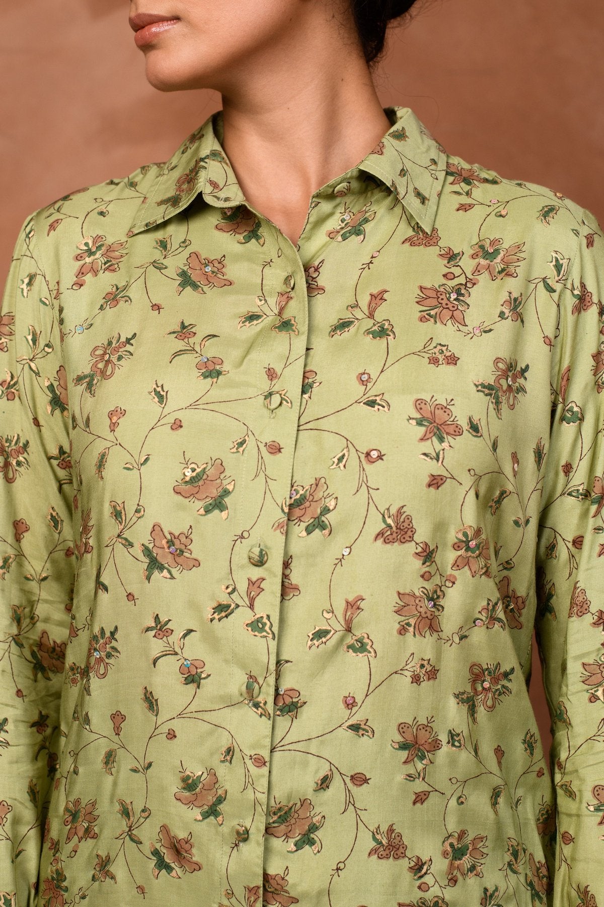 Aarya Jaal Shirt in Green