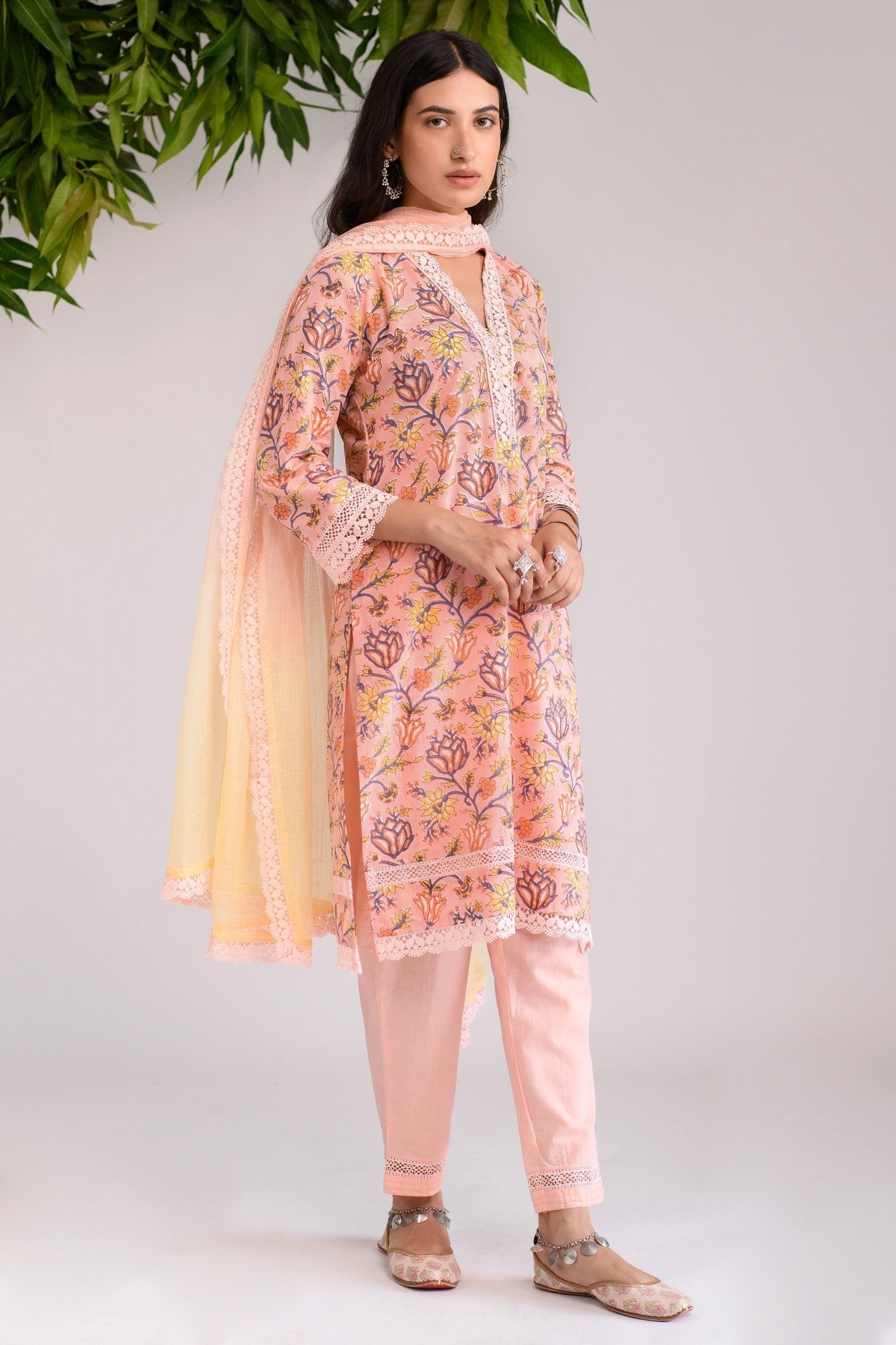 Peachy Ombre Dupatta