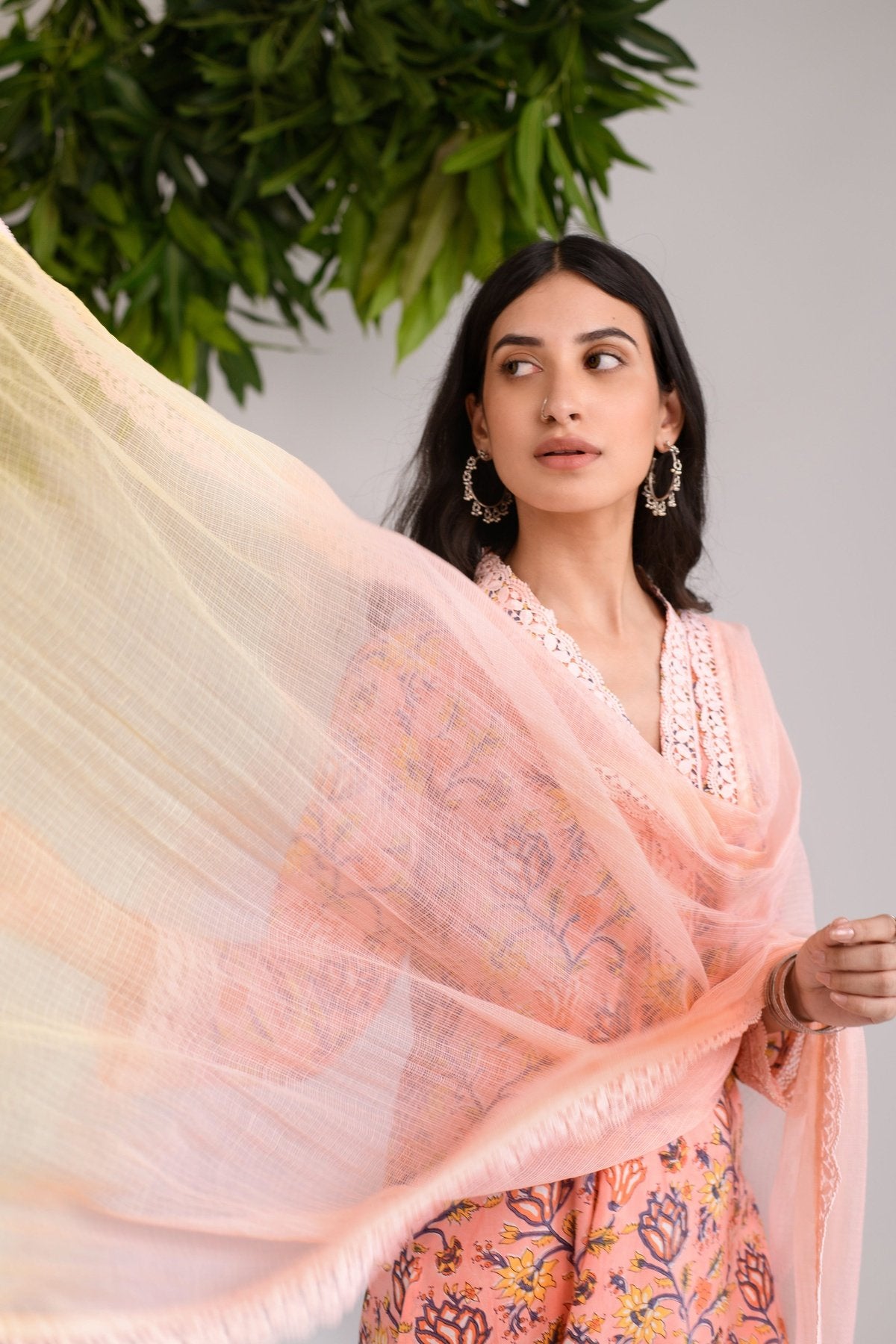 Peachy Ombre Dupatta