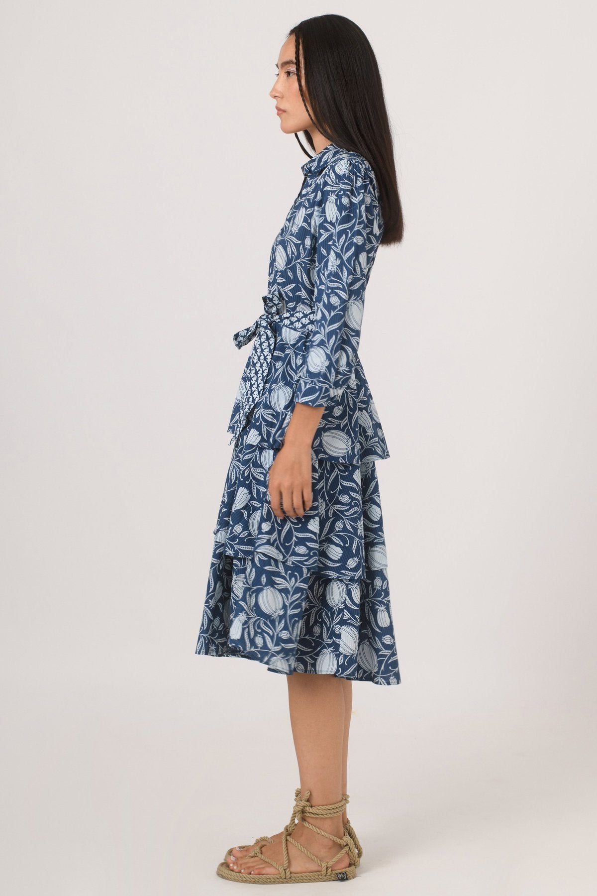 Blue Tiered Anar Dress