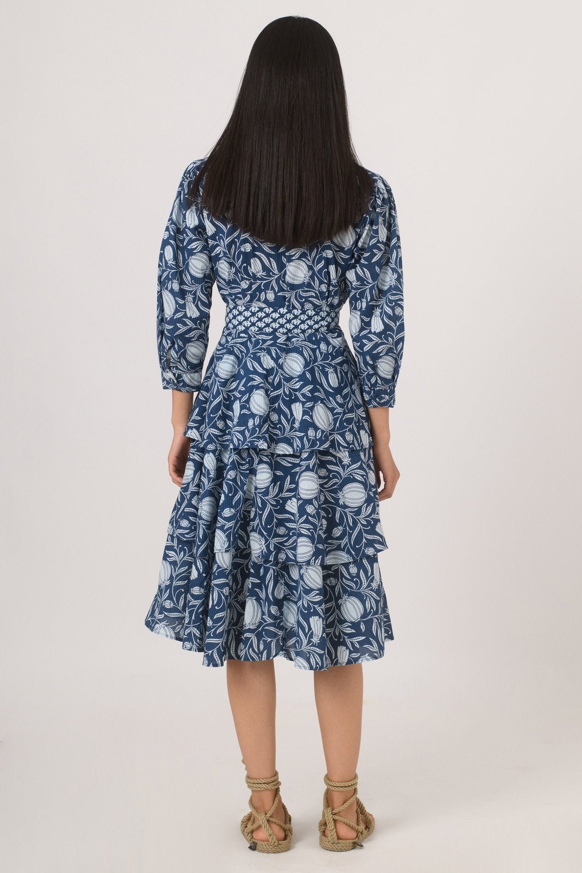 Blue Tiered Anar Dress