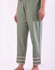 Green Pleated Pant