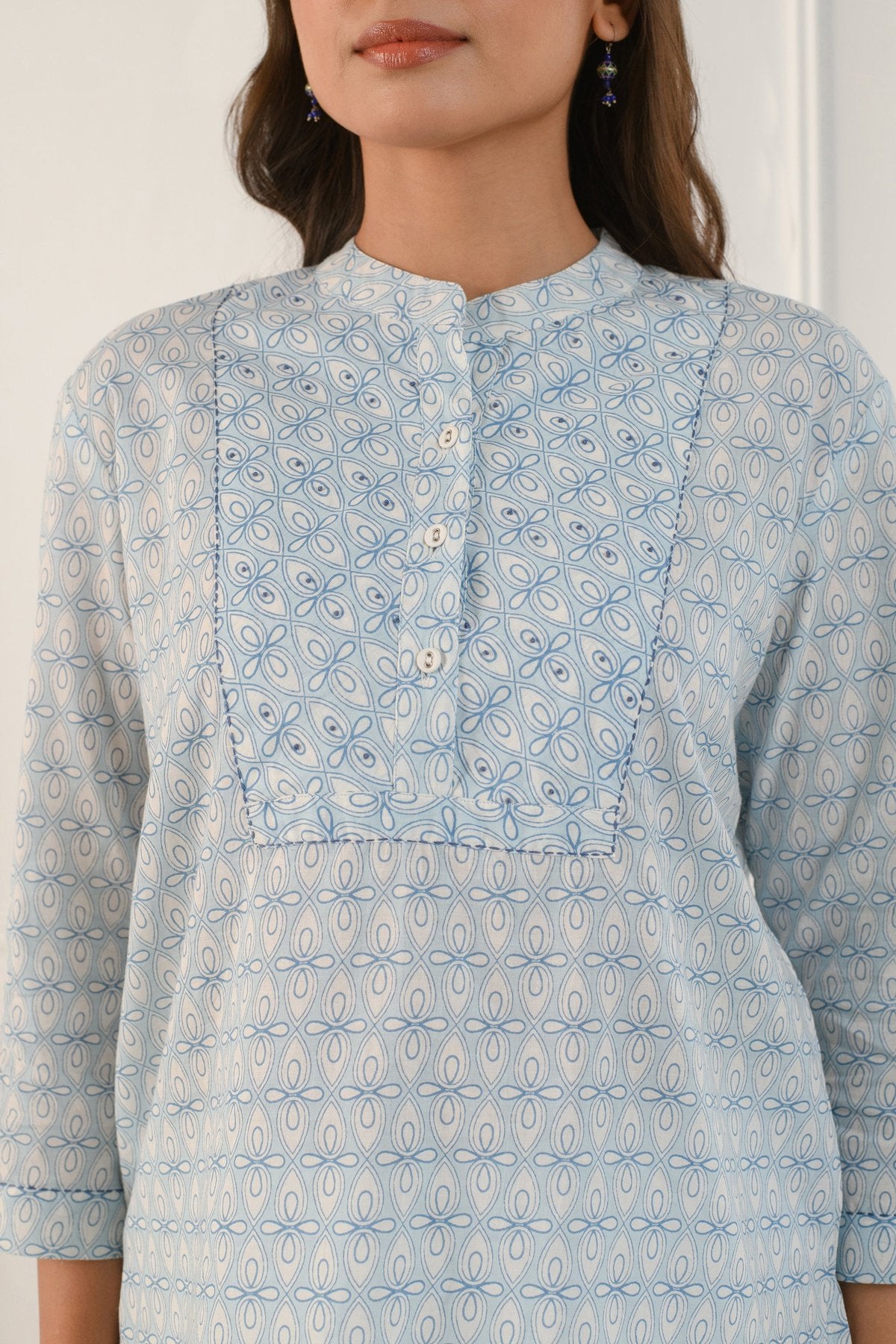 Blue Embroidered Shirt